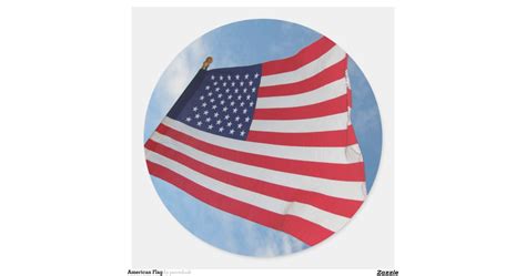 American Flag Classic Round Sticker Zazzle