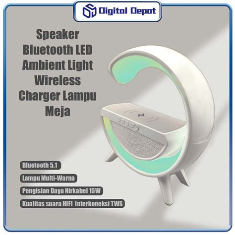 Jual Digital Depot Speaker Bluetooth Led Ambient Light Wireless Charger