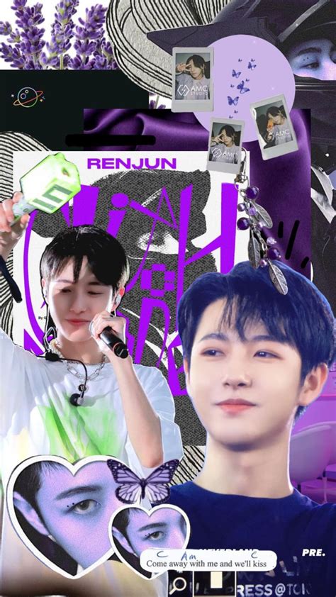 Renjun Huangrenjun Nctdream Nct Nctrenjun Purple Collage Kpop