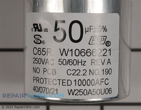 Capacitor W10804664 | RepairClinic.com