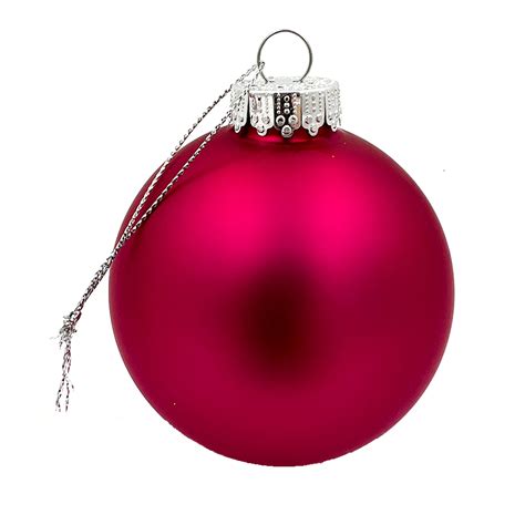 Glass Christmas Bauble Single Hot Pink Matt 80mm