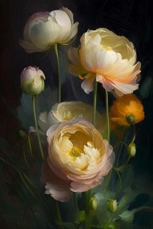 Ranunculus Flowers Art Print Vivienne Dupont Art