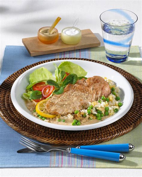 Schweineschnitzel Mit Erbsenreis Rezept Lecker