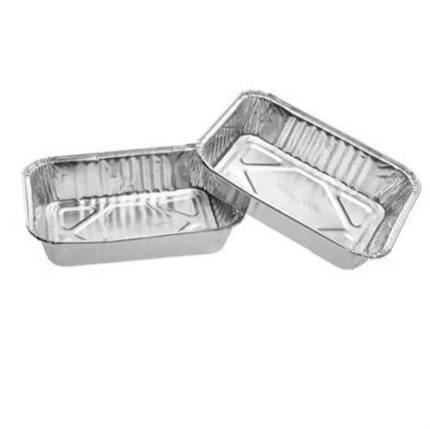 Silver Rectangular Paramount 200ml Disposable Aluminium Foil Container