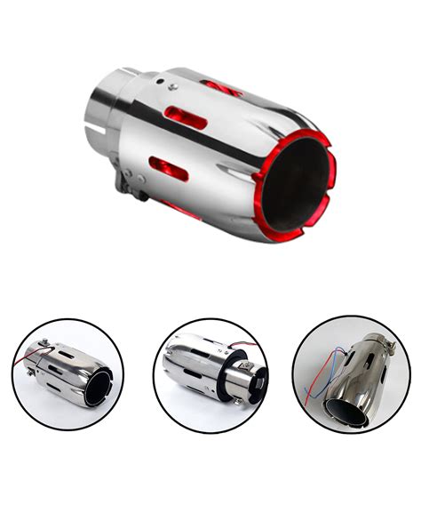 Carzex Exhaust Tips Stainless Steel Muffler Car Exhaust Tail Pipe Modification Luminous Tube