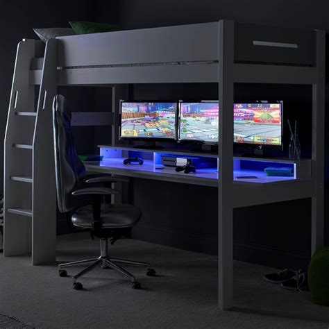 Urban High Sleeper Console Gaming Bed with Built-In Gaming Desk ...