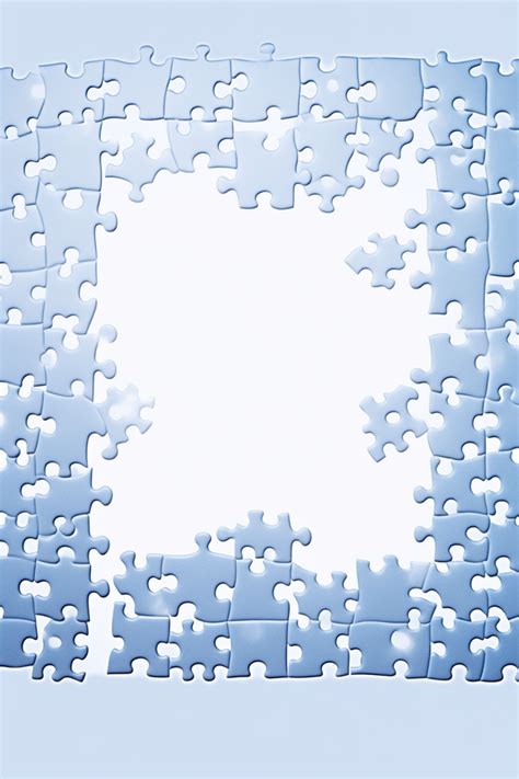 Jigsaw Puzzle Pieces Vector Design Images Blue Frame With Puzzle