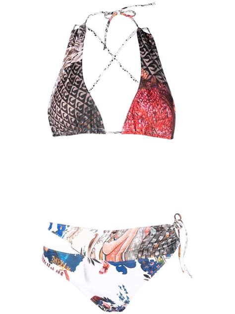 Buy Marine Serre Motif Print Bikini Et White At Off Editorialist