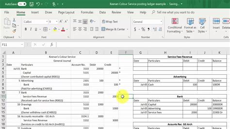 Posting General Journal Entries To Columnar Ledger Accounts Youtube