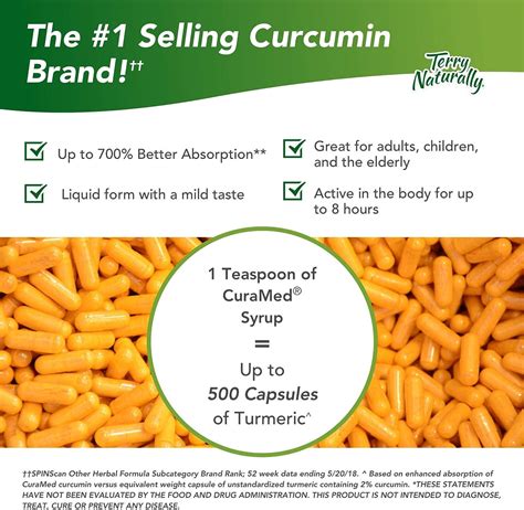 Terry Naturally CuraMed Syrup 250mg BCM 95 Curcumin Supports