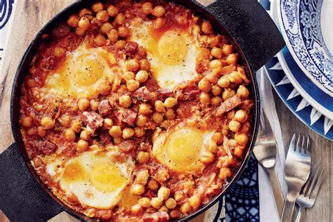 Spicy Chickpeas With Soppressata And Eggs Recipes Delicious Au