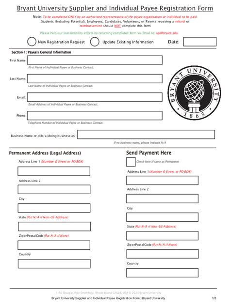 Fillable Online Supplier Individual Payee Registration Form Fax