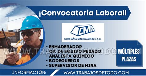 Gran oferta de empleo en Compañía Minera Ares