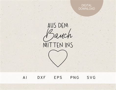 Plotterdatei Aus Dem Bauch Mitten Ins Herz Svg Dxf Png Etsy De