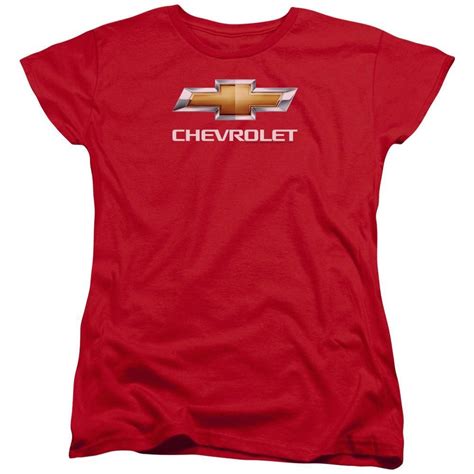 Chevrolet Bowtie Stacked Logo Short Sleeve Womens T Shirt Womens