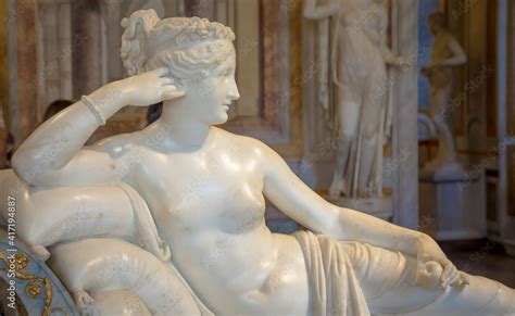 Classical Statue Of Pauline Bonaparte Made By Antonio Canova Stock