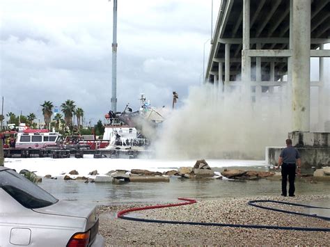 Dvids Images Boat Fire Under Kemah Bridge Image 5 Of 6