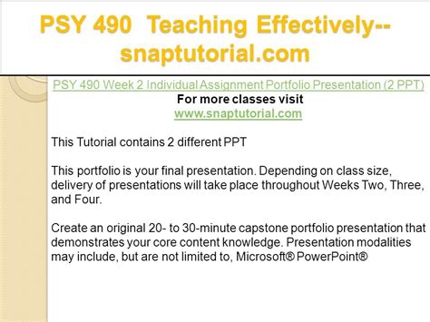 Psy 490 Teaching Effectively Ppt Download