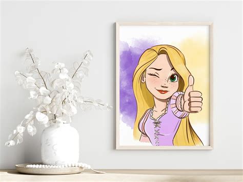 Tangled Rapunzel Wall Art / Flynn Rider & Rapunzel / Rapunzel Cartoon ...