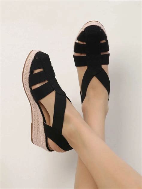 Women Cut Out Espadrille Slingback Wedge Sandals Vacation Summer