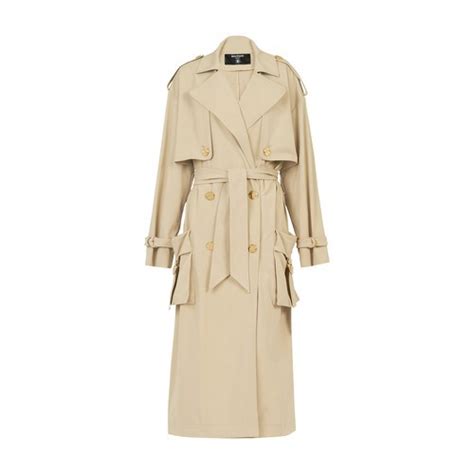 Buy Balmain Gabardine Trench Coat Sable At 40 Off Editorialist