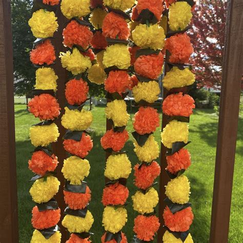 5 Strings Artificial Marigold Mango Leaf Garland Bandhanwar String For