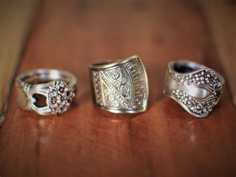 Silver Spoon Ring Elegant Spoon Ring Vintage Spoon Ring Overlap