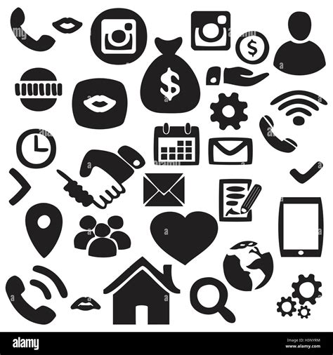 hand drawn finance network icon set vector illustration  white