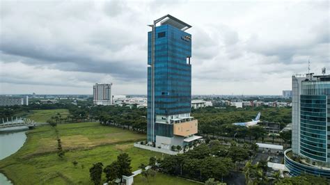 aerial view of central business district with Mandiri towers in Bekasi. Bekasi, Indonesia ...