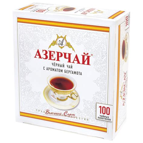 Чай АЗЕРЧАЙ черный с бергамотом, 100 пакетиков по 2 г, 419830 - купить ...