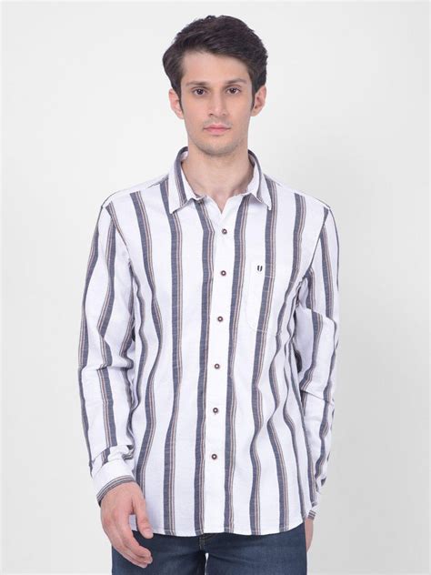 Buy Mens Stripe Full Sleeve Slim Fit Shirt Online Numero Uno