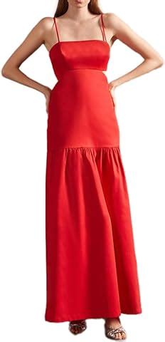 Amazon Solid Heart High Waisted Strapless Bikini Small Red