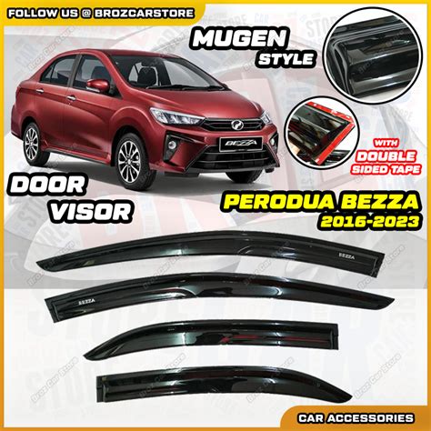 For Perodua Bezza 16 23 Door Visor Mugen Style Acrylic Air Press