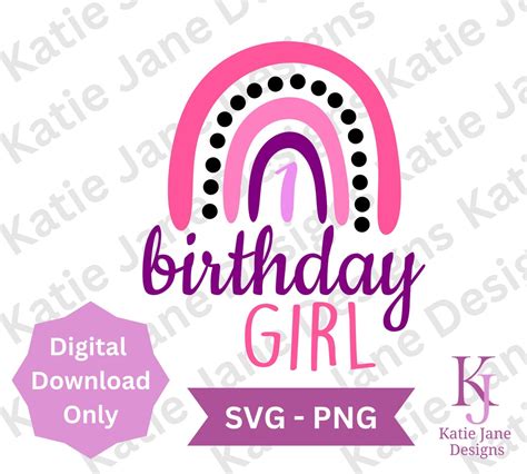 One Birthday Girl Svg First Birthday Svg Rainbow Svg Onesie