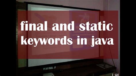 Final Static Keywords In Java YouTube