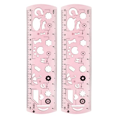 Uxcell 2pcs Unbreakable Flexible Rulers 20cm/8" Double Scale ... 