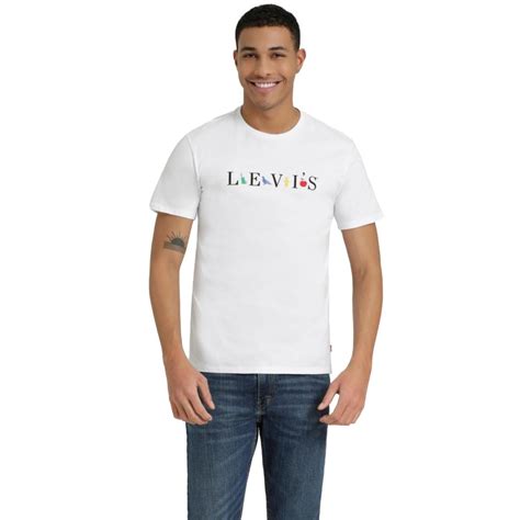 Ripley Polo Manga Corta Algod N Hombre Levi S Blanco Graphic Tee