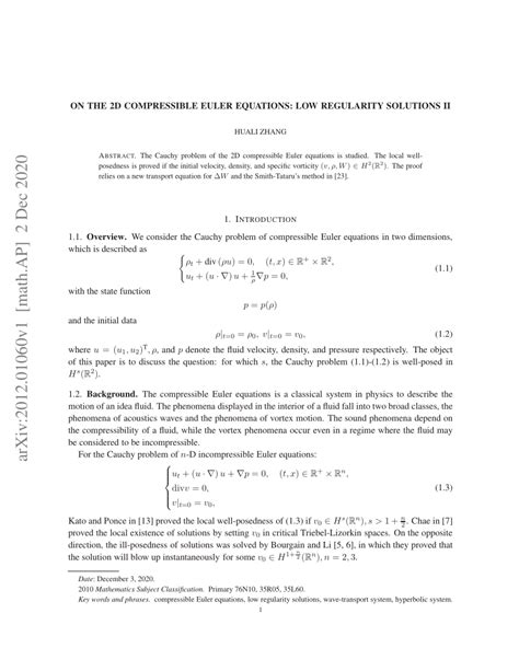 (PDF) On the 2D compressible Euler equations: low regularity solutions ...