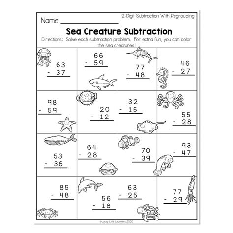 2nd Grade Math Worksheets Place Value 3 Digit Subtraction With