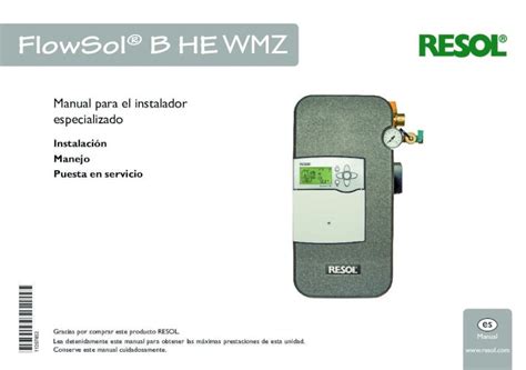 PDF FlowSol B HE WMZ resol de vula de seguridad El diámetro de