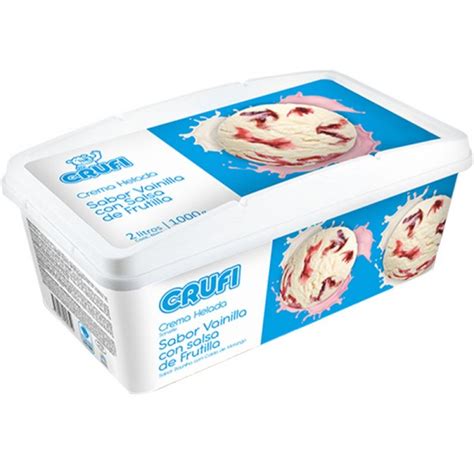 Helado Crufi 2l Crema Veteada C Frutilla