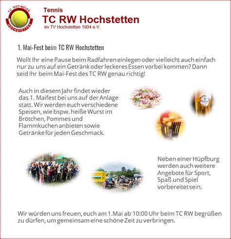 Überblick TC RW Hochstetten