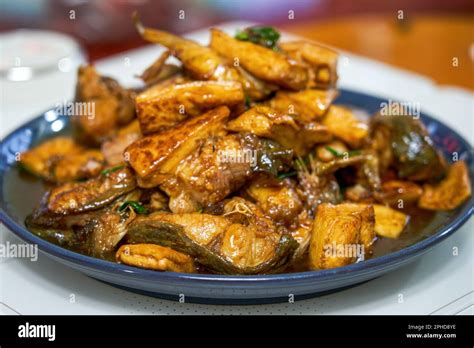 A Dish Of Delicious Chinese Home Cooking Braised Catfish With Tofu