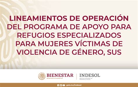 Lineamientos De Operaci N Del Programa De Apoyo Para Refugios