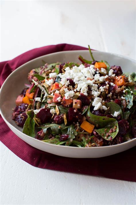 Roasted Sweet Potato Beet Apple And Quinoa Salad Is Made With Fresh