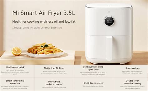 Xiaomi Mi Smart Air Fryer L In App Recipes Automatic Heat