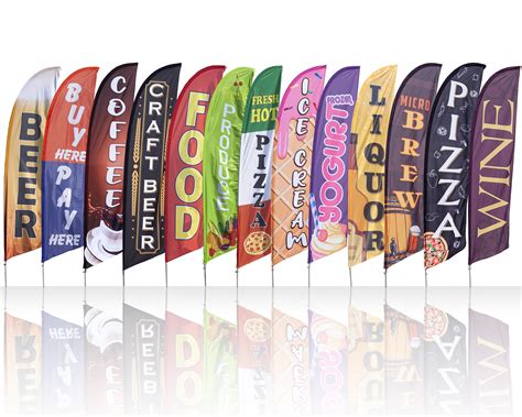 Food And Beverage Feather Flags With Easy To Assemble Pole Set Etsy