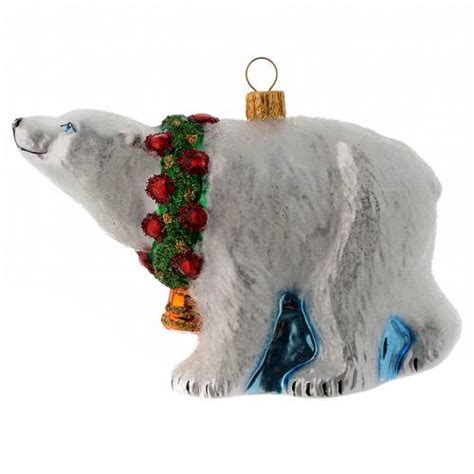 Blown Glass Christmas Ornament Polar Bear Online Sales On