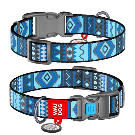 Нашийник для Собак Нейлоновий WAUDOG Nylon З QR Паспортом, Малюнок ...