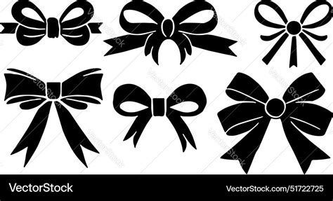 Ribbon Silhouette Set Royalty Free Vector Image